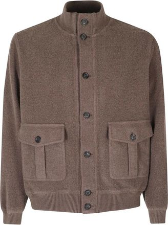 Circolo 1901 Pilot Jacket G Dyed Lana - Heren - Truien - Bruin - Maat: XL Zijde