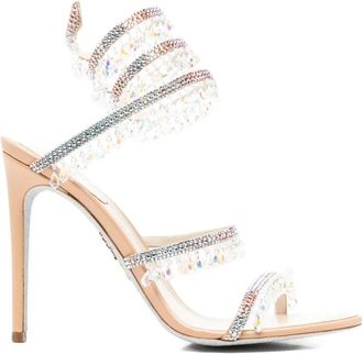 Rene Caovilla Sandal met hoge hak - Dames - Sandalen met hakken - Beige - 37 1/2 EU - Schoenen