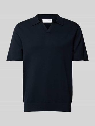 Selected Poloshirt mit V-Ausschnitt Modell TELLER in Marine, Gr&ouml;&szlig;e XL