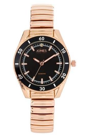Jones New York Diamond Accent Bracelet Watch, 33mm in Rosegold at Nordstrom Rack