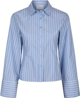 Neo Noir Blauw Gestreept Overhemd - Dames - Overhemden - Blauw - S - Katoen - Overhemden