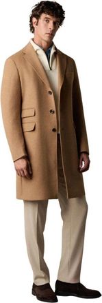 Brooks Brothers Wollen Dress Coat - Heren - Mantel - Bruin - XL - Wol - Jassen