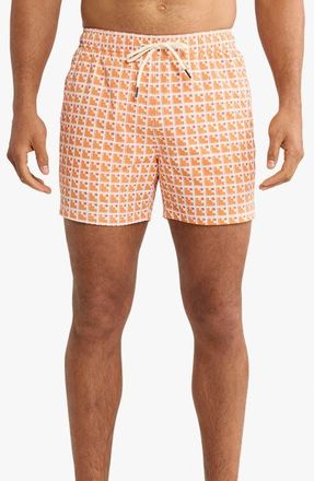 Fair Harbor Bungalow Geo Print Water Repellent Swim Trunks in Sunset Stairs (815) at Nordstrom, Size Xx-Large