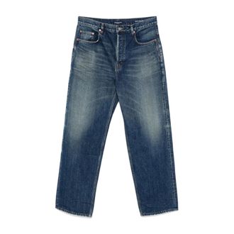 Saint Laurent High Rise Straight Leg Trousers - male - Saint Laurent - Straight Fit Jeans - Blue - W33 - Jeans