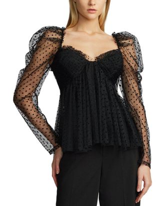 Zac Posen Dotted Tulle Top