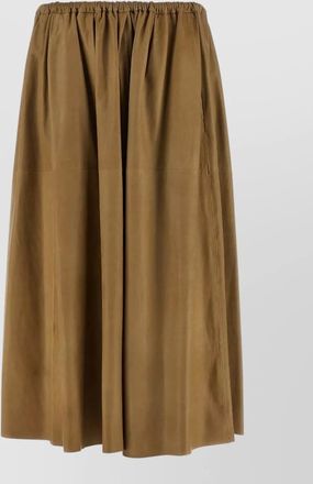 Auralee leather pleated skirt