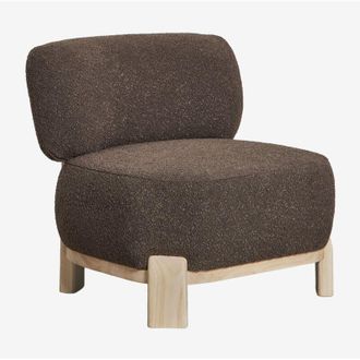 Sklum Sklum - Sill&oacute;n En Madera De Caucho Tapizado Eldred