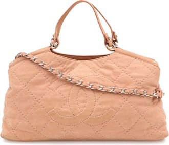Chanel Pink Leather Handbag Shoulder Bag Tote Bag (Pre-Owned)