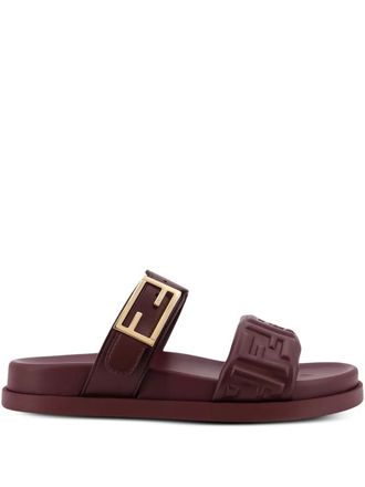 Fendi Fendi Feel embossed sandals - women - Lambskin/Rubber/Calf Leather - 38.5 - Brown