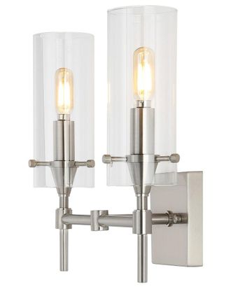 Jonathan Y Designs Jonathan Y Cato 13In 2-Light Modern Farmhouse Iron/Glass Led Vanity