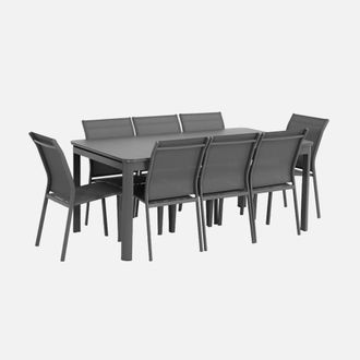 Sweeek Set Mesa De Jard&iacute;n Extensible De Aluminio De 8 A 10 Sillas