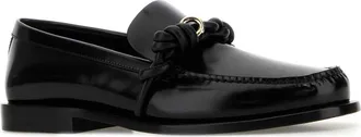 Jil Sander Womens Leather Tangle Loafer Black Bovina