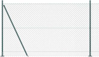 vidaXL Valla De Eslabones De Cadena Con Postes Verde 1.6 X 10 M Acero Vidaxl