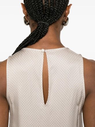 PESERICO Geometric-Print Asymmetric Dress - Beige
