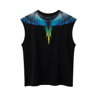 Marcelo Burlon Sleeveless Tops, male, Black, Size: XS Sleeveless Top