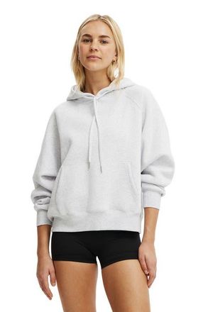 Cotton On Womens Active Plush Essential Raglan Hoodie in Cloudy Grey Marle at Nordstrom, Size Xx-Small