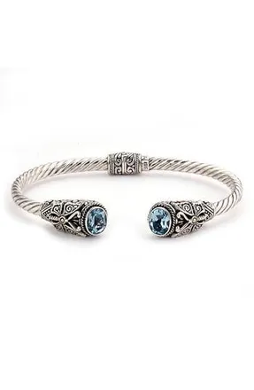 Samuel B. 18K Gold & Sterling Silver Butterfly Bangle in Blue at Nordstrom Rack