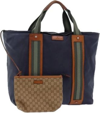 Gucci Pre-owned Tote Bags, female, Blue, Size: ONE SIZE Pre-owned Vintage Tote Bag