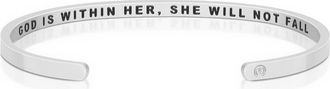 Mantra God Is Within Her, She Will Not Fall bracelet in Silver at Nordstrom