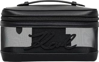 Karl Lagerfeld K/Signature Mesh Vanity Case - Dames - Toilettassen - Zwart - ONE Size - Polyester - Tassen