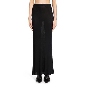 Balenciaga Sheer Rib Knit Long Skirt