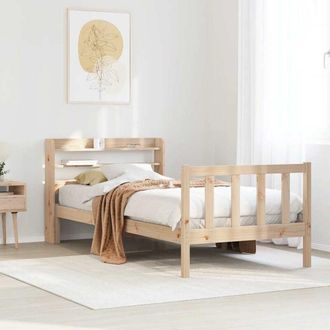 vidaXL Vidaxl - Estructura De Cama Sin Colch&oacute;n Madera Maciza De Pino 100x200 Cm