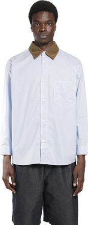 Comme Des Gar&ccedil;ons Check Shirt with Corduroy Collar