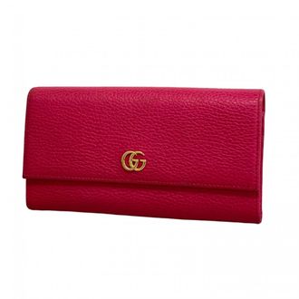 Gucci Pink Leather Long Wallet (Bi-Fold) (Pre-Owned)