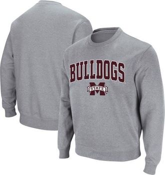 Colosseum Mens Colosseum Heathered Gray Mississippi State Bulldogs Arch & Logo Tackle Twill Pullover Sweatshirt in Heather Gray at Nordstrom, Size Xx-Large
