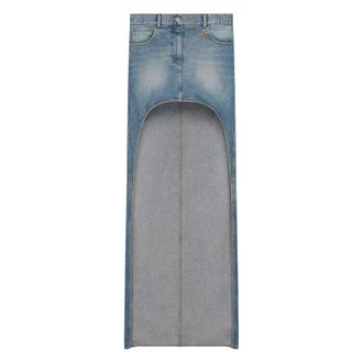 Courr&egrave;ges Cut-out Button-fastening Long Skirt