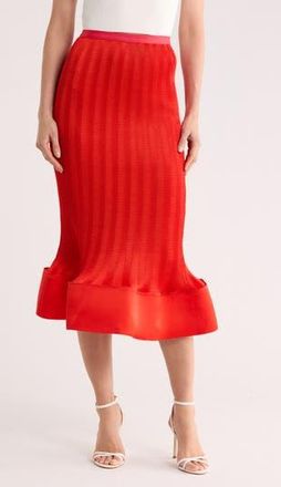 SIMKHAI Hollis Midi Skirt in Fiery Red at Nordstrom Rack, Size 8