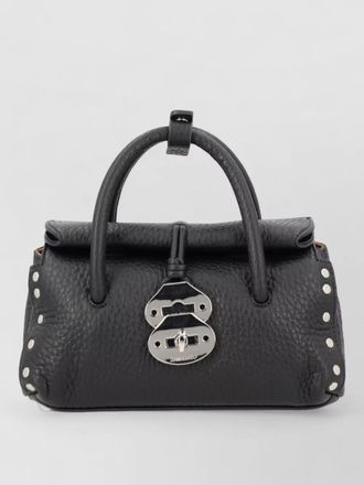 Zanellato textured shoulder bag studded handle