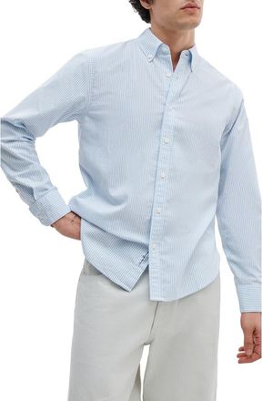 Rag & Bone Classic Fit Oxford Button-Down Shirt in Light Blue Stripe at Nordstrom, Size Xx-Large