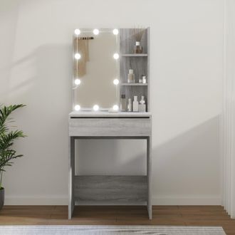 vidaXL Toeletta Con Led Grigio Sonoma 60x40x140 Cm - Vidaxl