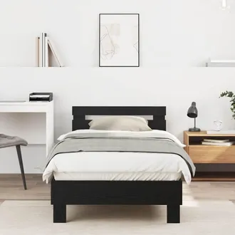 vidaXL Telaio Letto Rovere Nero 90 X 200 Cm Legno Multistrato - Vidaxl