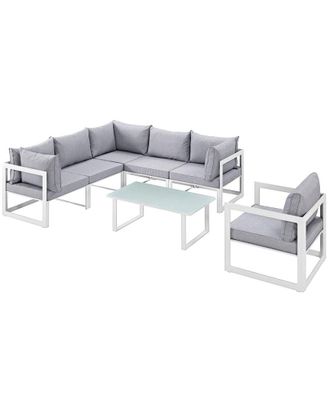 ModWay Fortuna 7Pc Outdoor Patio Aluminum Sectional Sofa Set