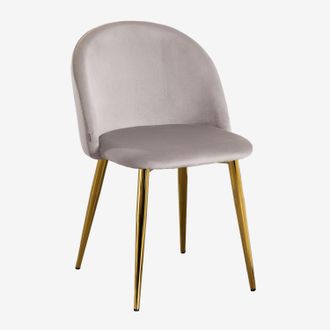 Sklum Sklum - Pack De 2 Sillas De Comedor En Terciopelo Kana Gris Topo