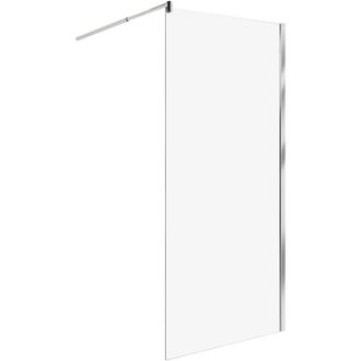 Beliani Box Doccia in Vetro Temperato Divisorio Senza Porta argento 90 x 190 cm Ahaus