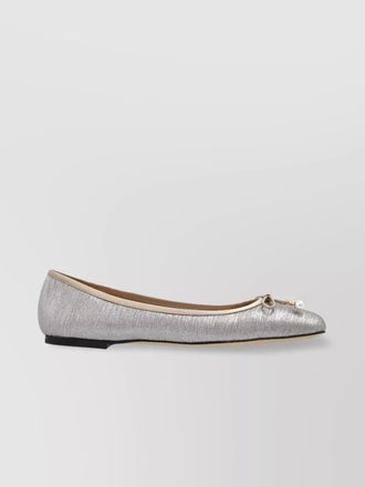 Jimmy Choo London leather ballet flats metallic finish