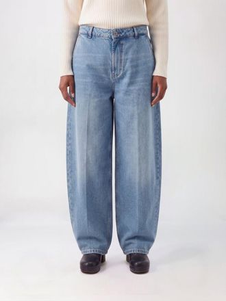 Ami Jeans wide leg a vita alta in denim di cotone