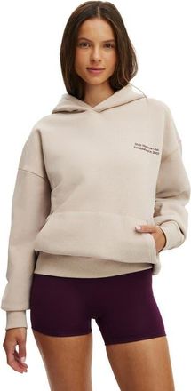 Cotton On Womens Active Plush Premium Graphic Hoodie in Sesame Marle Bw Club at Nordstrom, Size Xx-Small