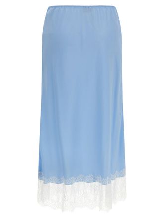 Moschino Womens Blue Acetate Midi Skirt
