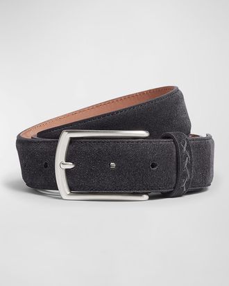 Ermenegildo Zegna Mens Triple Stitch Leather Belt