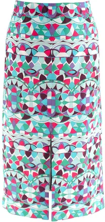 Emilio Pucci Multicolour Geometric Print Pencil Skirt Size XXS