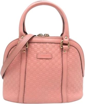 Gucci Pre-owned Handbags, female, Pink, Size: ONE SIZE Pre-owned Leather Handbag