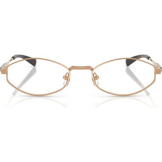 Michael Kors Palo Alto 56mm Oval Sunglasses in Shiny Beige Gold /Grey at Nordstrom