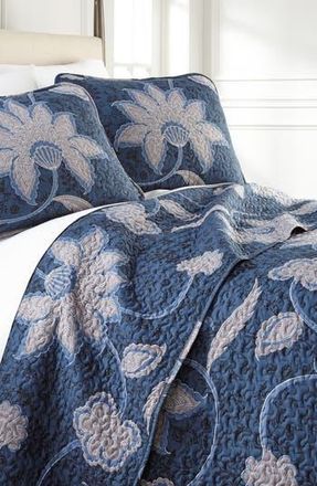 Southshore Fine Linens Full/Queen Sized Luxury Premium Collection Ultra-Soft Quilt Cover Set - Floral Blue at Nordstrom Rack, Size King/california