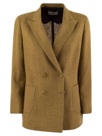 Saulina Milano Assunta Chaqueta de lino de doble pecho