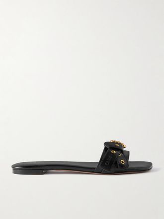 Chlo&eacute; Slide In Pelle Lucida Con Fibbia Mae - Nero