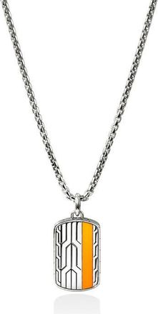John Hardy Icon 50 Tag Pendant Necklace in Silver at Nordstrom, Size 22